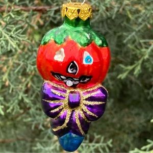Vintage Blown Glass Pumpkin Ornament!